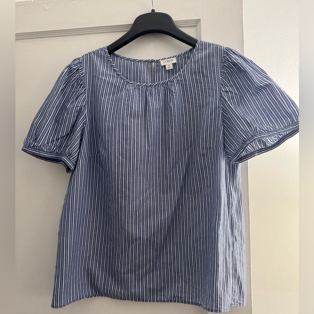 J. Crew Blue Short Sleeve Blouse
